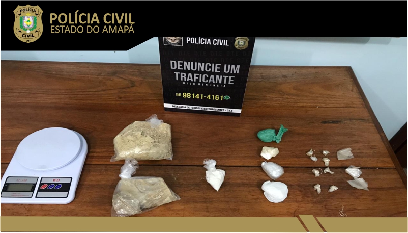 POLÍCIA CIVIL APREENDE 1 KG DE CRACK E PRENDE 3 PESSOAS POR TRÁFICO DE DROGAS EM MACAPÁ